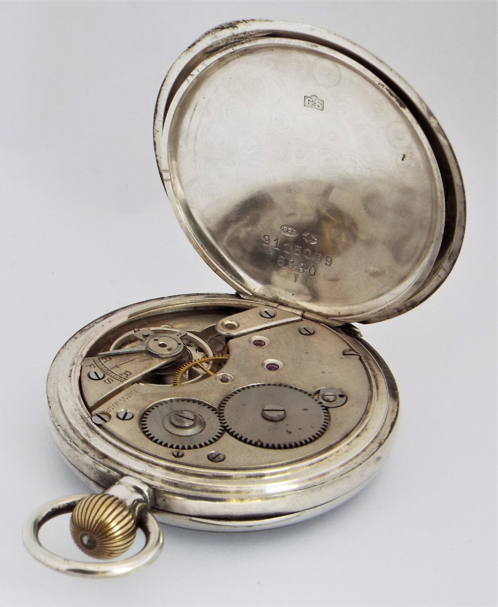 A 1919 silver Cyma pocket watch. View IV