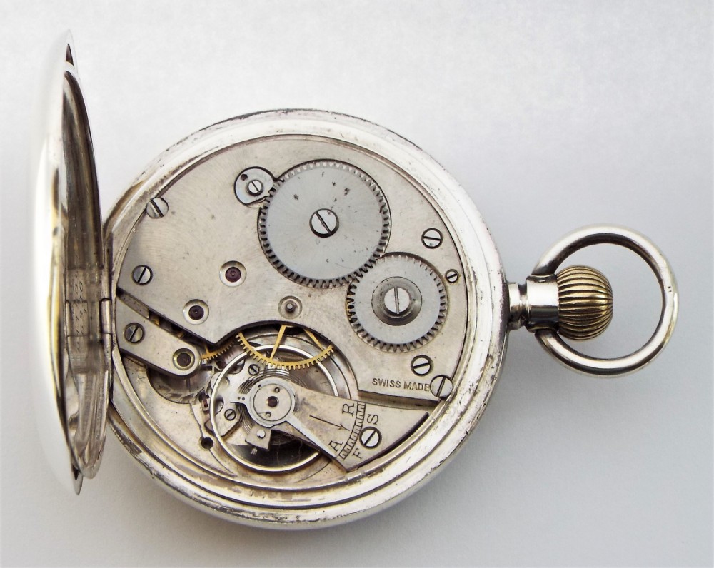 A 1919 silver Cyma pocket watch. View V