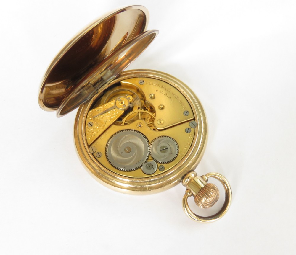 1918 Elgin full hunter pocket watch View II