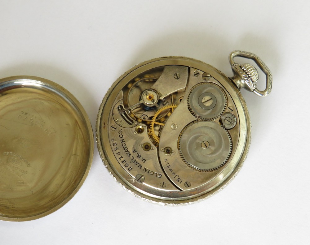 1924 Elgin white gold filled pocket watch View II