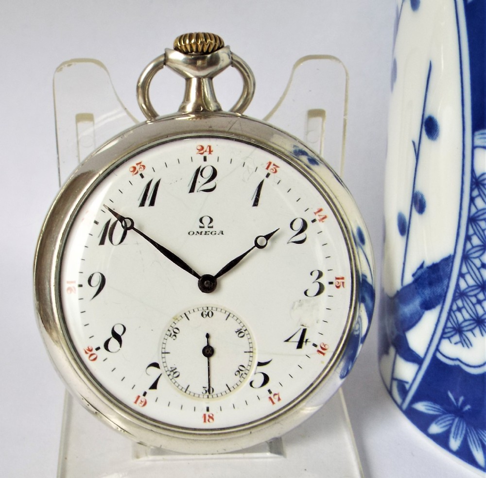 Antique silver Omega pocket watch.