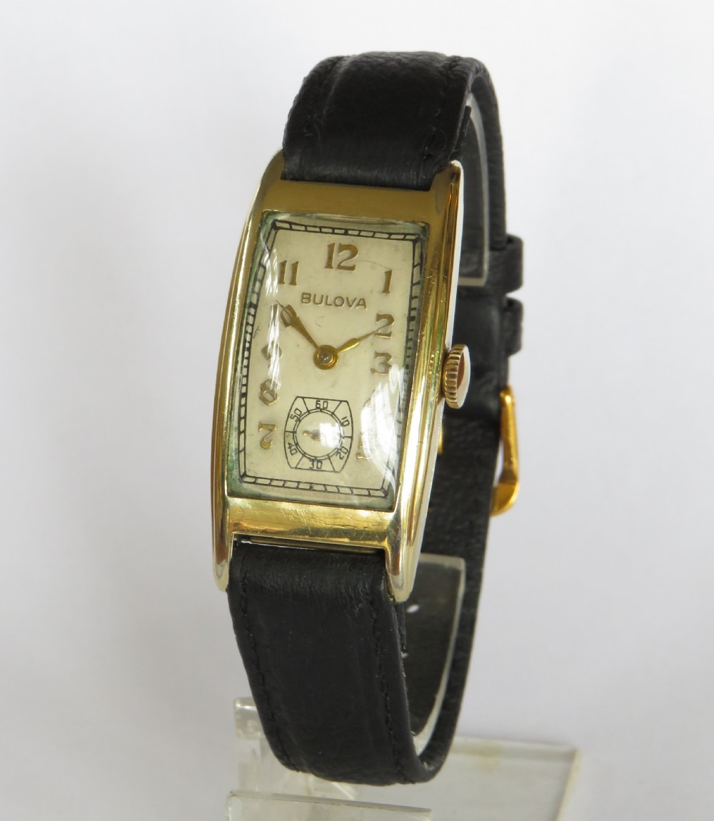 Mid-size Bulova Minute Man wrist watch, 1937