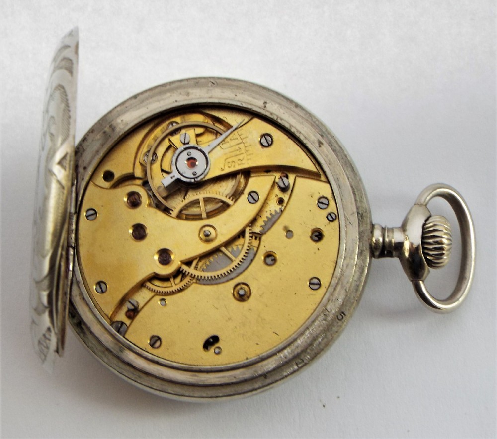 A 1910s Swiss pocket watch , H Perrin, Nevers. View IV