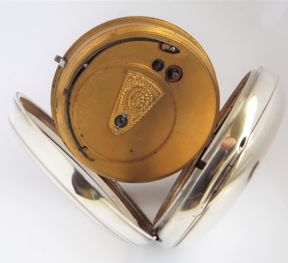 Antique silver H Samuel pocket watch, 1890. View IV