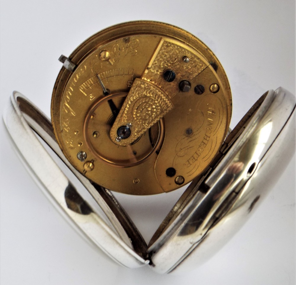 Antique silver H Samuel pocket watch, 1890. View V