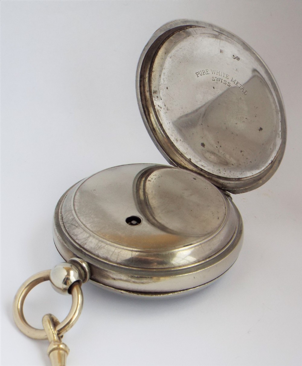 Vintage 1920s Swiss pocket watch & chain. View IV
