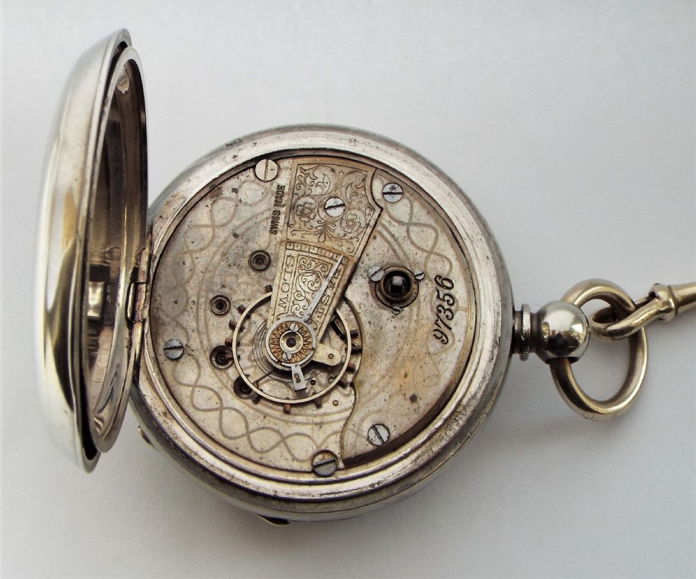 Vintage 1920s Swiss pocket watch & chain. View VI