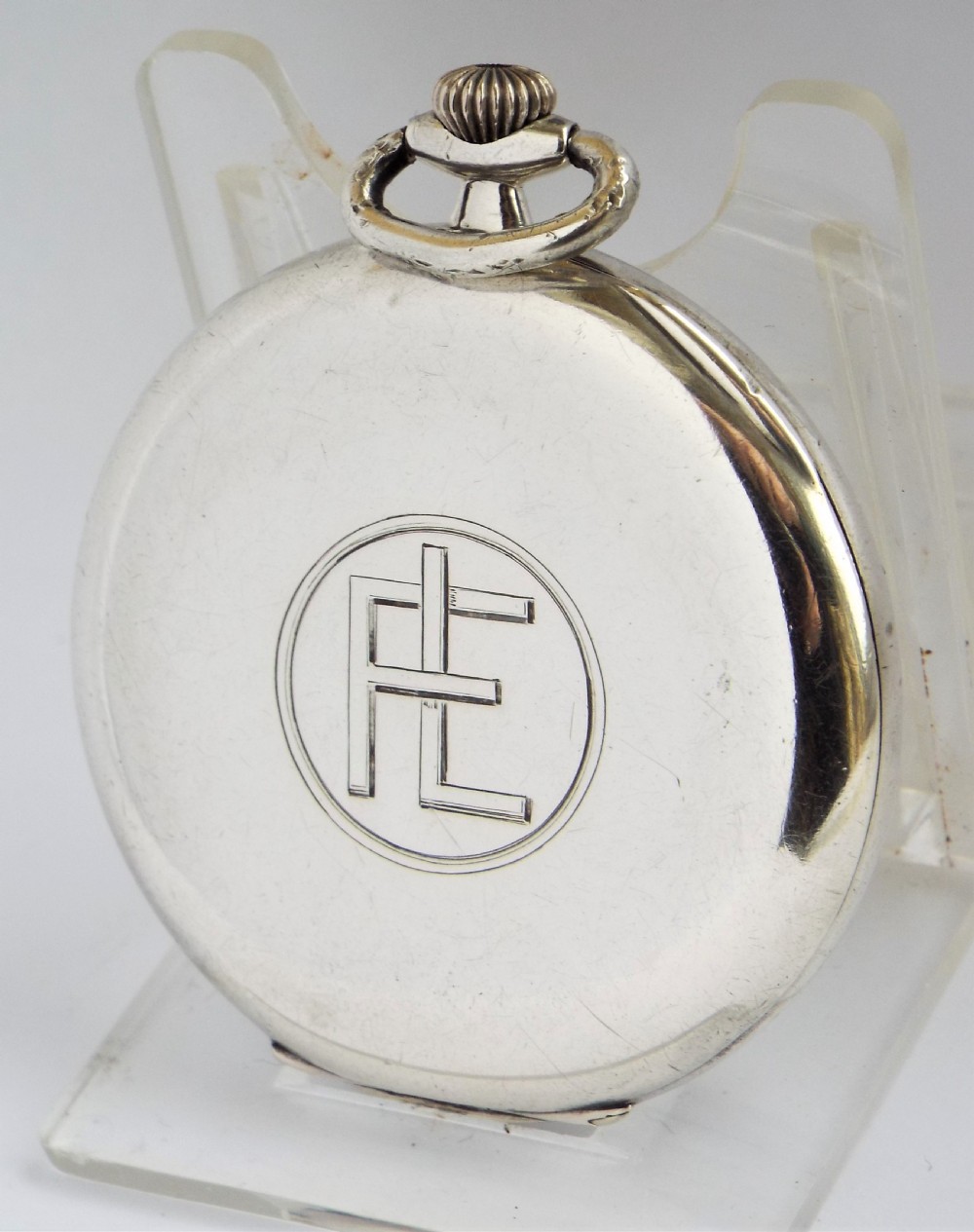 1930s silver Omega pocket watch. View II