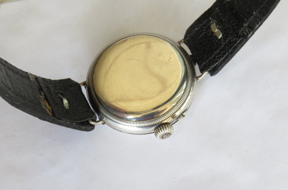 Gents silver half hunter wrist watch, 1925 View IV
