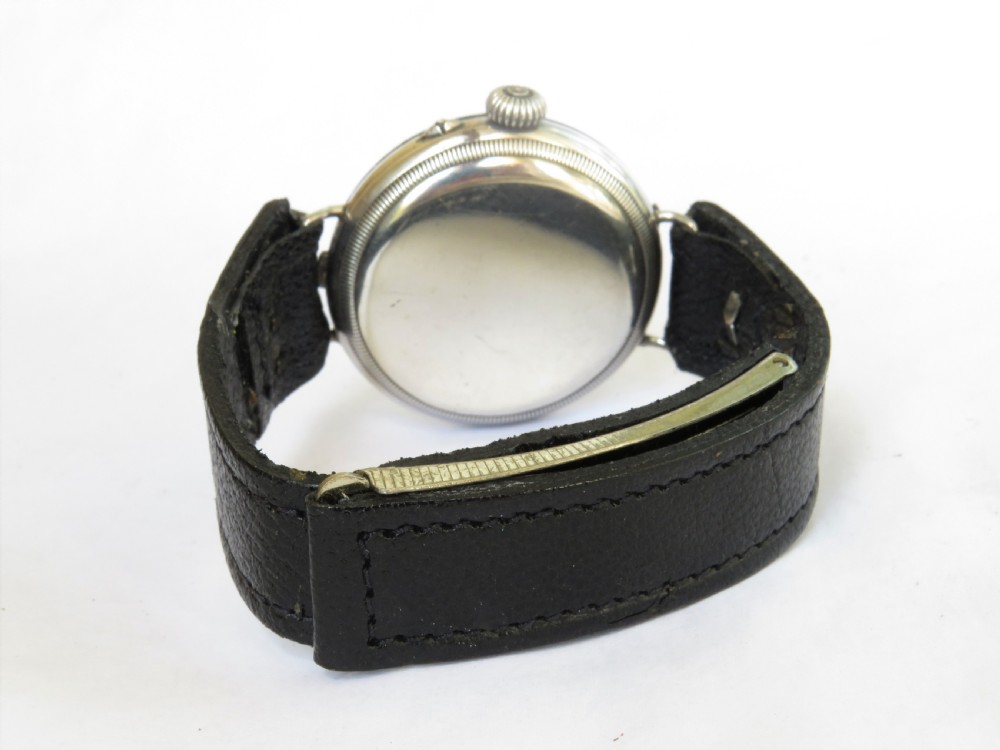 Gents silver half hunter wrist watch, 1925 View V