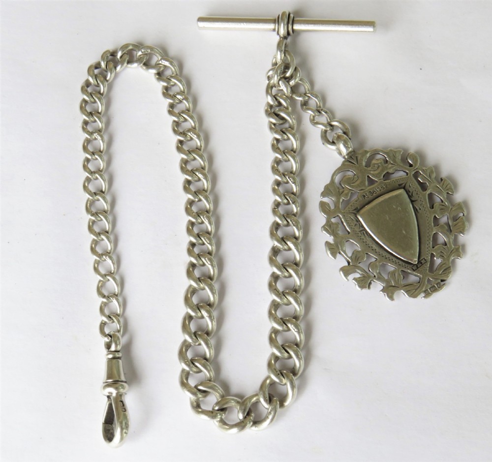 Antique silver pocket watch chain