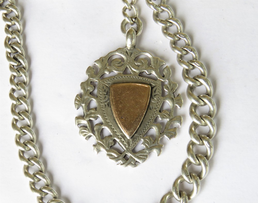Antique silver pocket watch chain View II