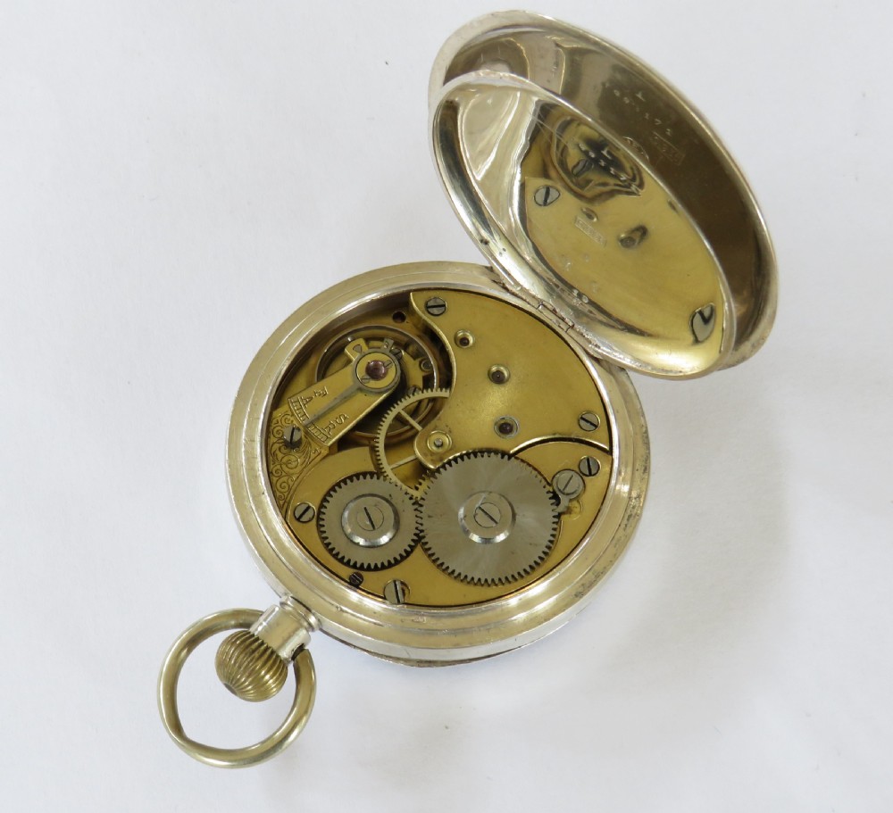 Antique silver Omega pocket watch View III
