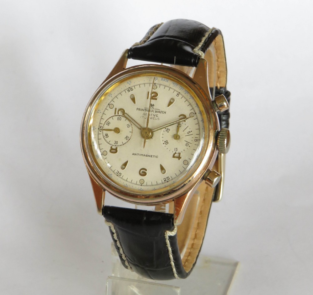 Gents 1950s Printania chronograph wrist watch