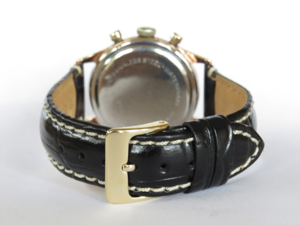 Gents 1950s Printania chronograph wrist watch View IV