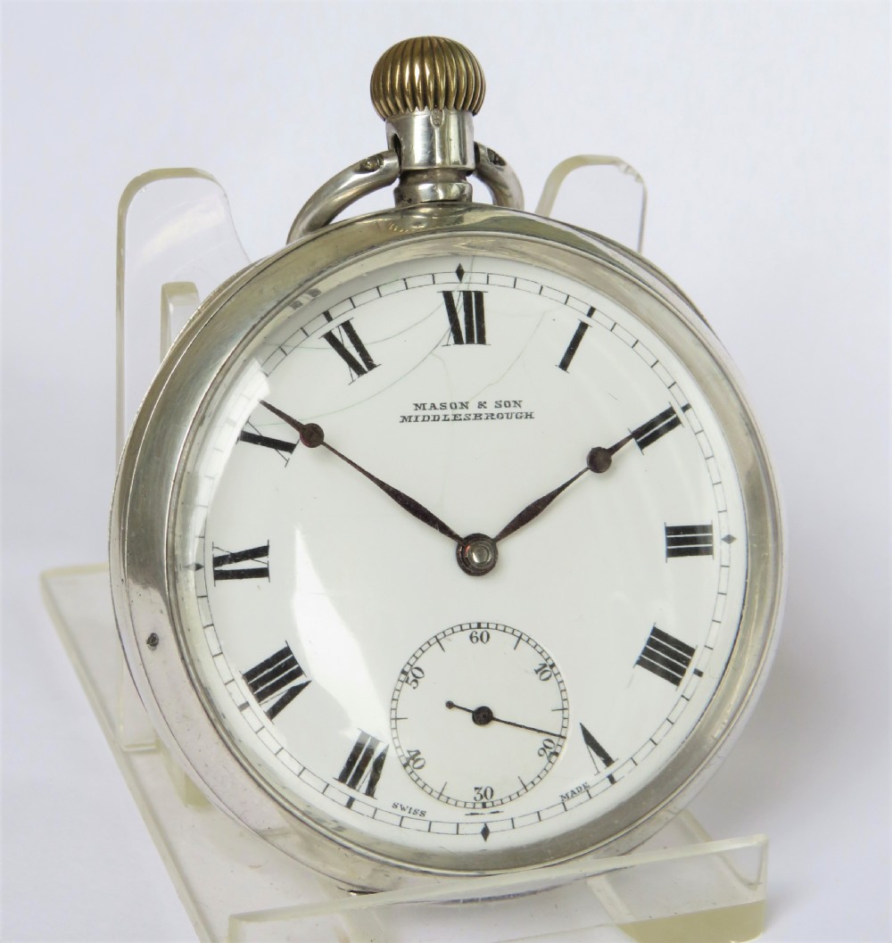Antique silver Omega pocket watch View II