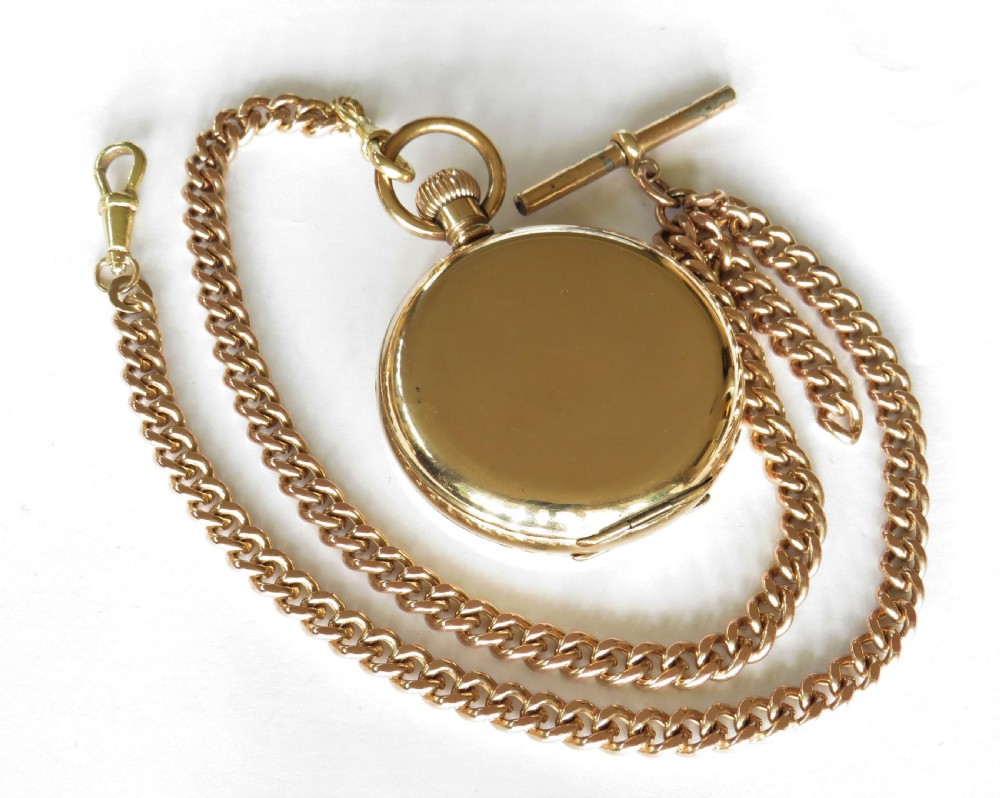 Antique Waltham full hunter pocket watch and double albert View IV