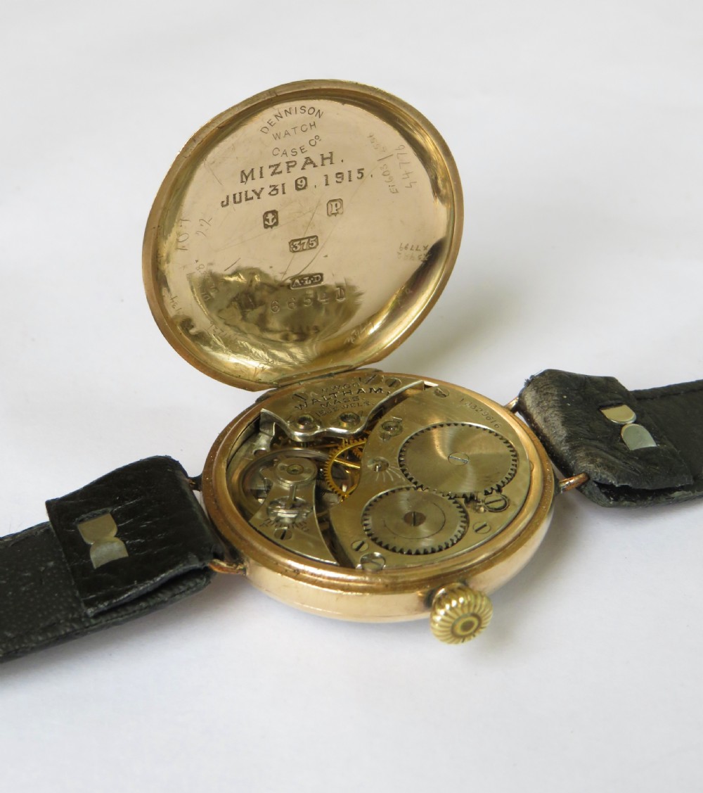 9ct gold Waltham trench watch, 1912 View III