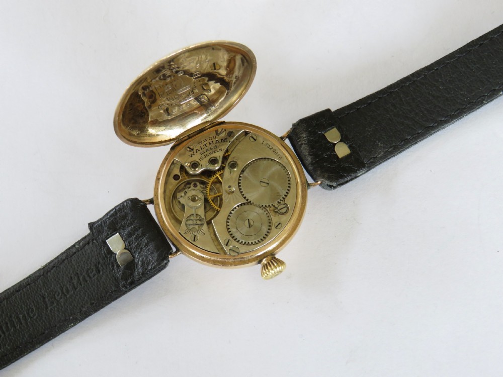 9ct gold Waltham trench watch, 1912 View IV