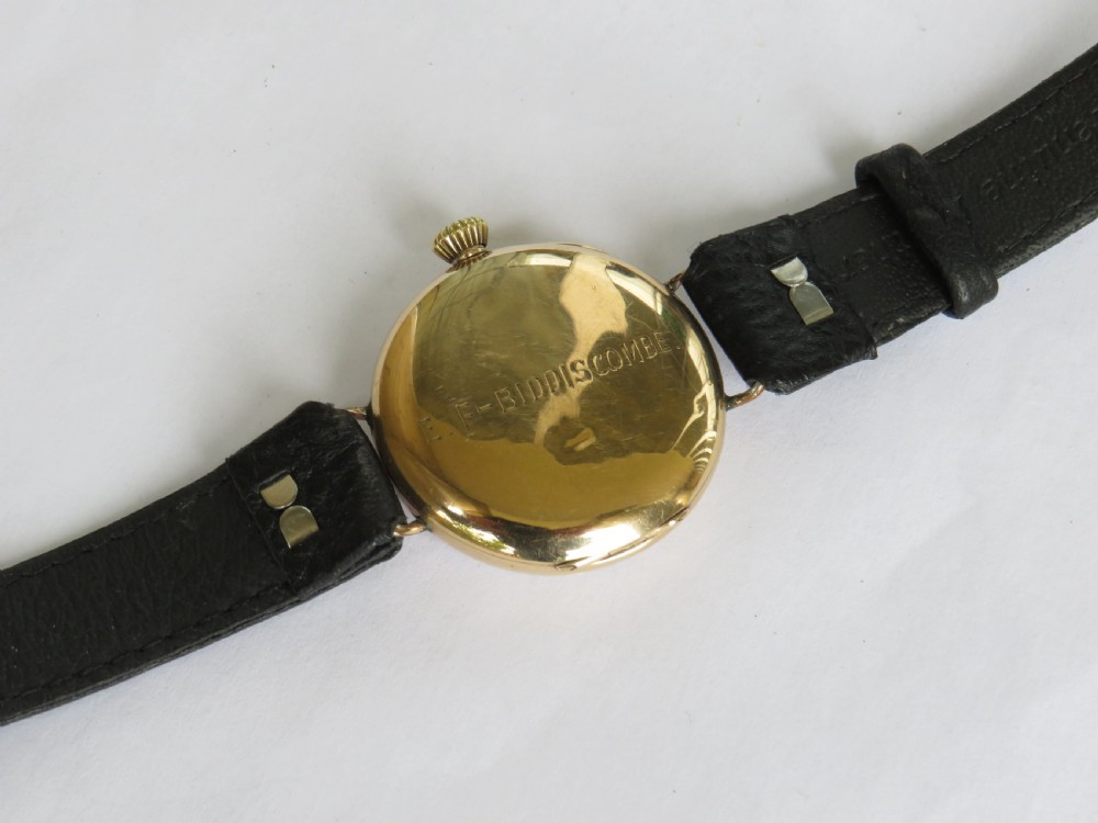 9ct gold Waltham trench watch, 1912 View V