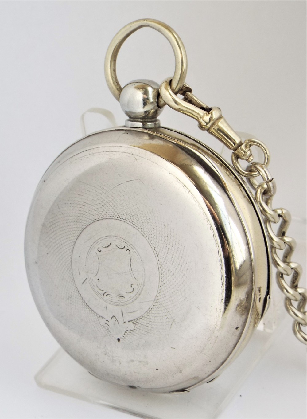 Vintage 1920s Swiss pocket watch & chain. View II