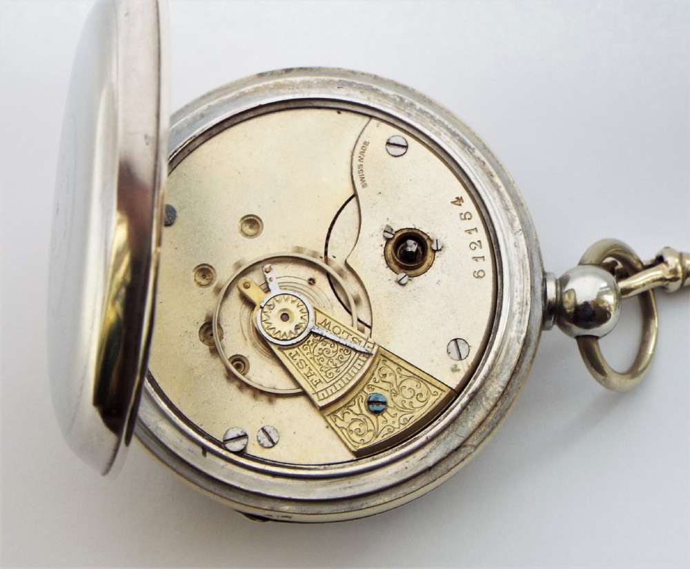 Vintage 1920s Swiss pocket watch & chain. View V