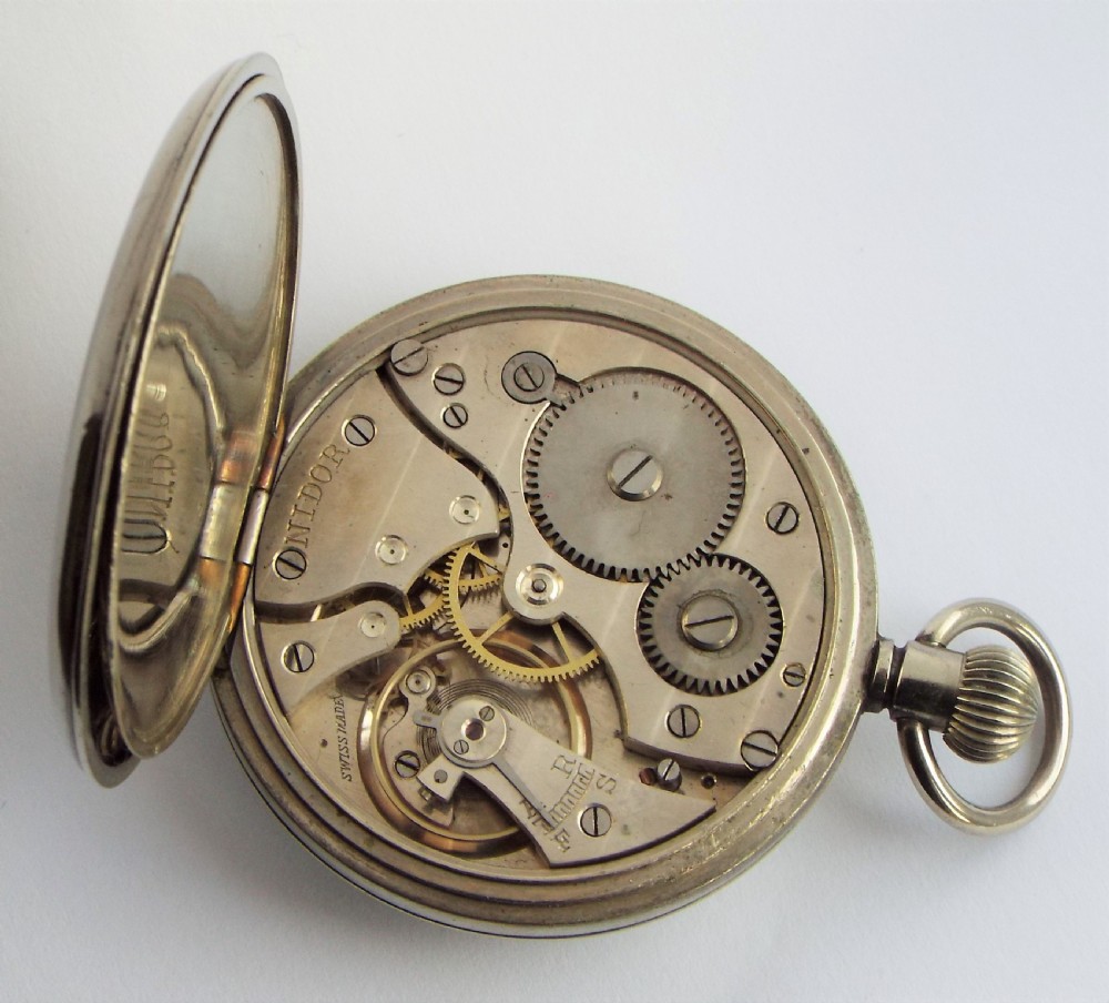 Antique 1920s Nidor pocket watch. View IV