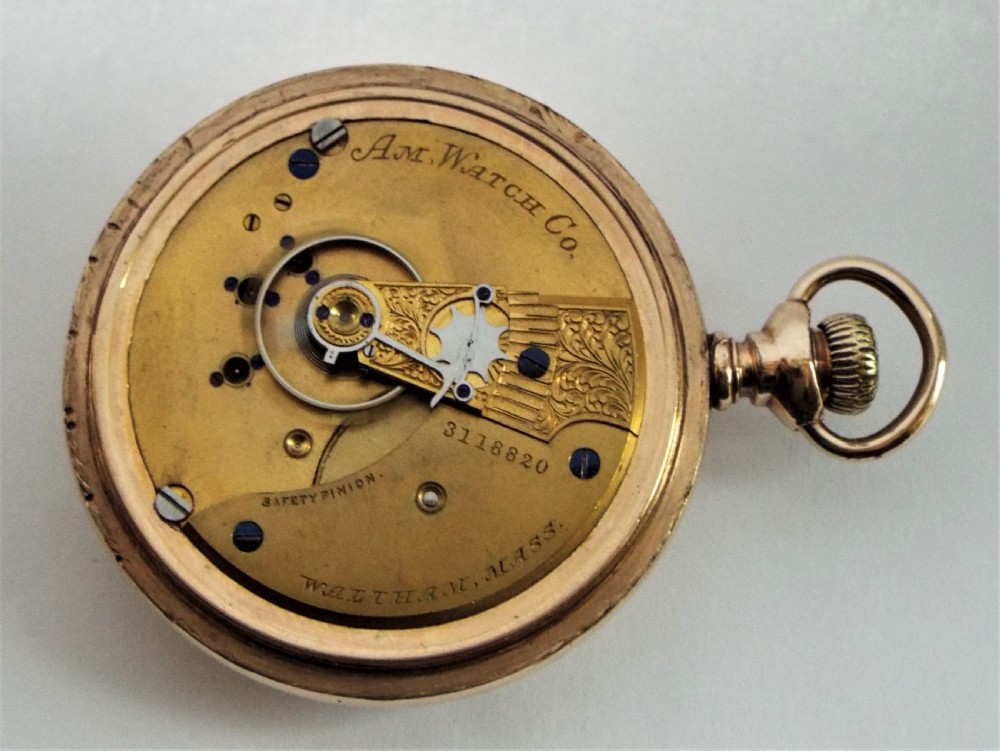 Large antique 1887 Waltham pocket watch. View IV