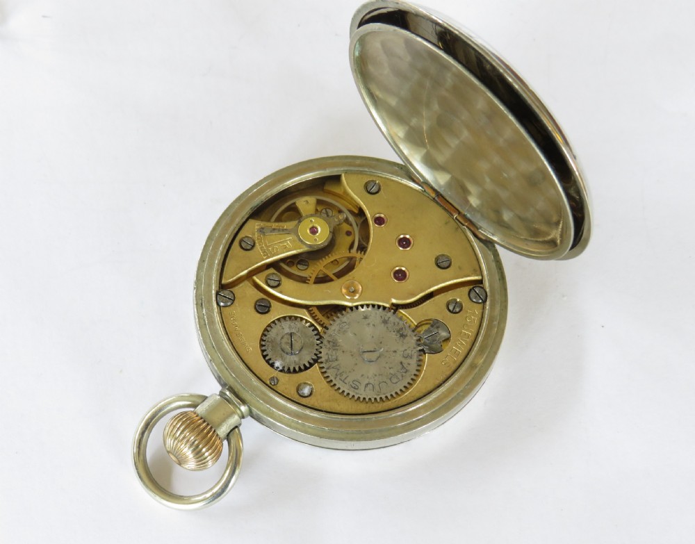 1920s Anglo Swiss Watch Co Railway Lever pocket watch. View V