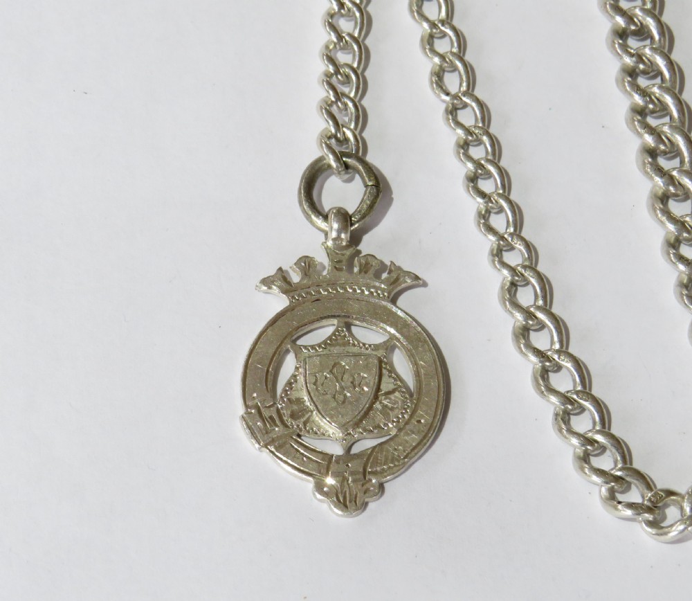 Antique silver pocket watch albert chain View II