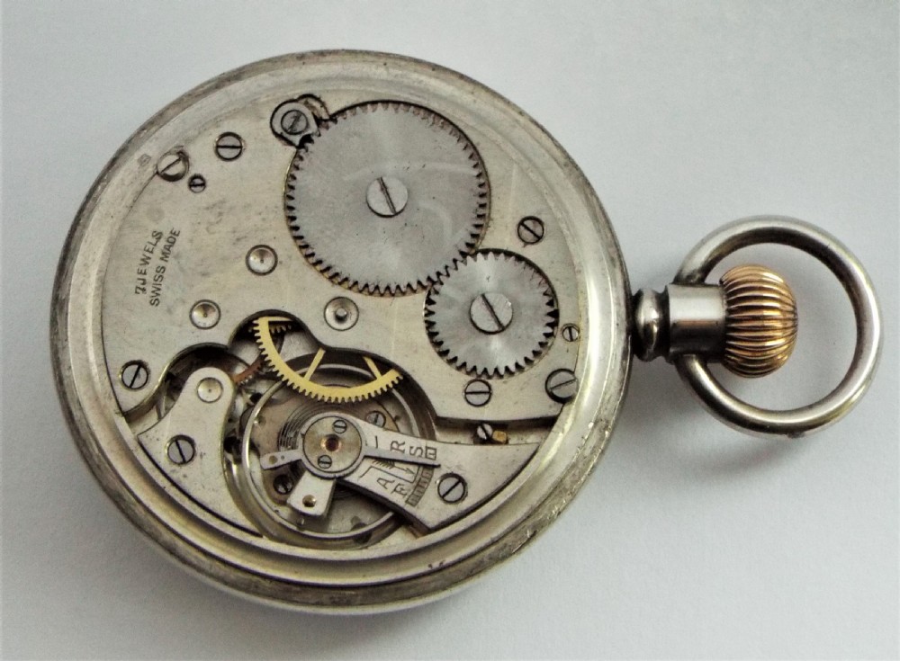 A 1924 silver Arcadia pocket watch. View III