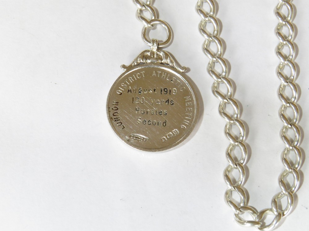 Antique silver pocket watch albert chain View III