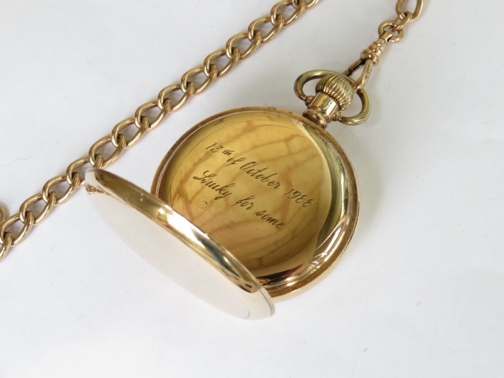 Antique J W Benson pocket watch and chain View IV