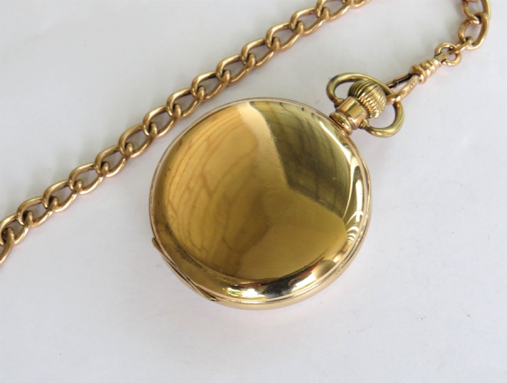 Antique J W Benson pocket watch and chain View V