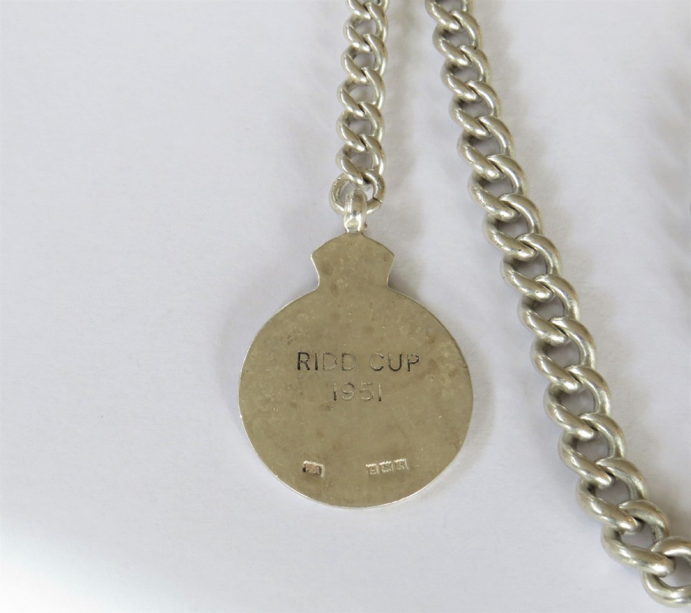 Antique silver pocket watch albert chain View III
