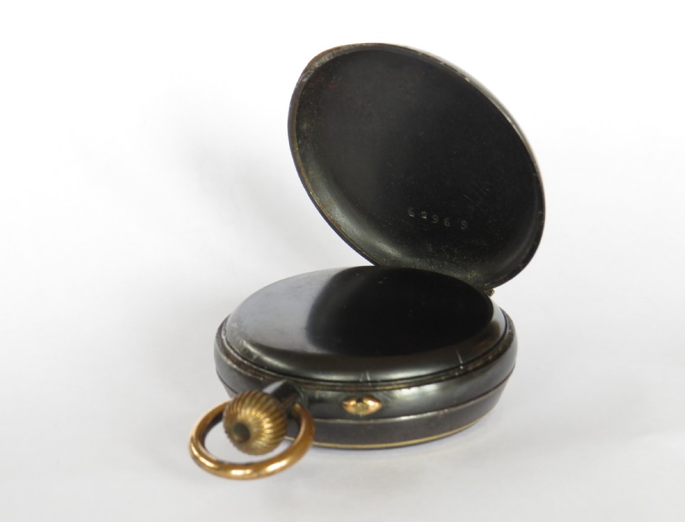 Small antique gun metal pocket watch View V