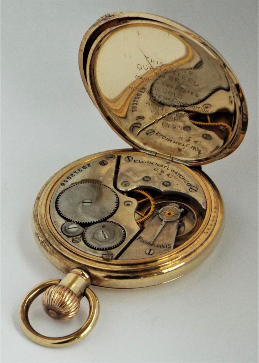 1925 Elgin full hunter pocket watch. View V