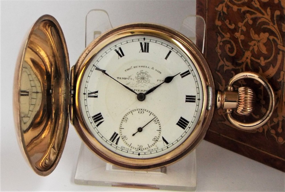 Antique Thomas Russell full hunter pocket watch.