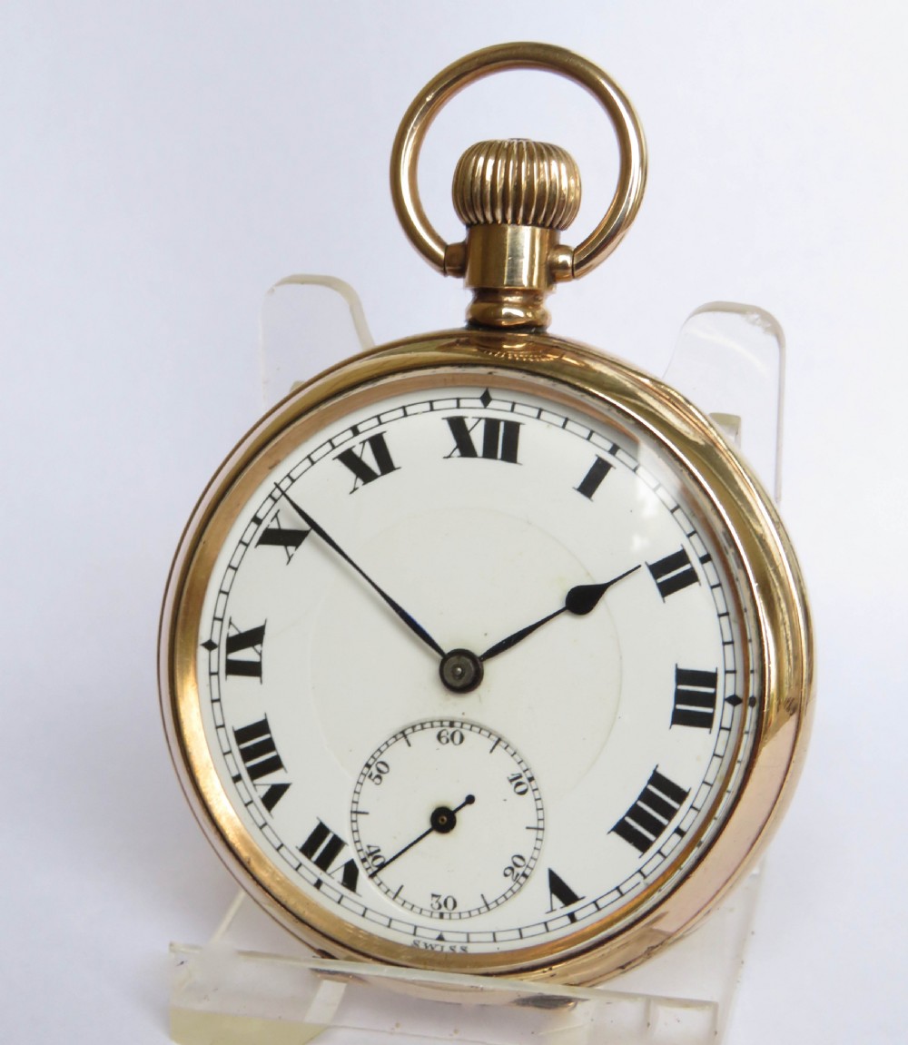 1930s Swiss stem winding pocket watch