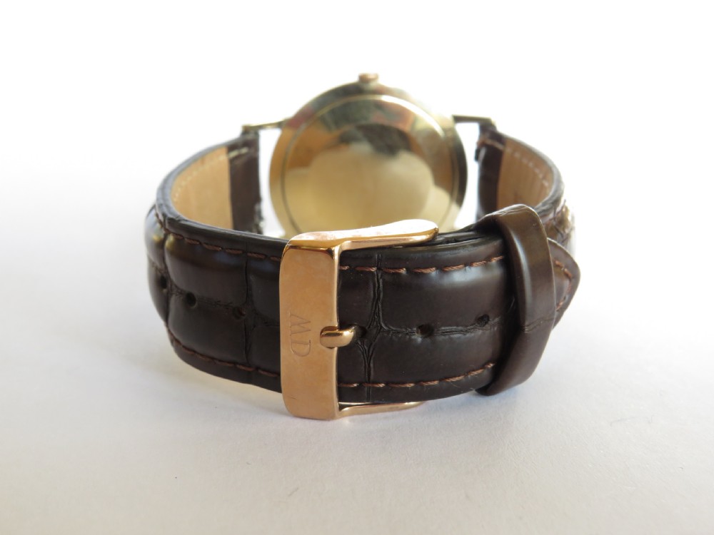 Gents 9ct gold Ernest Borel watch with box and papers View IV