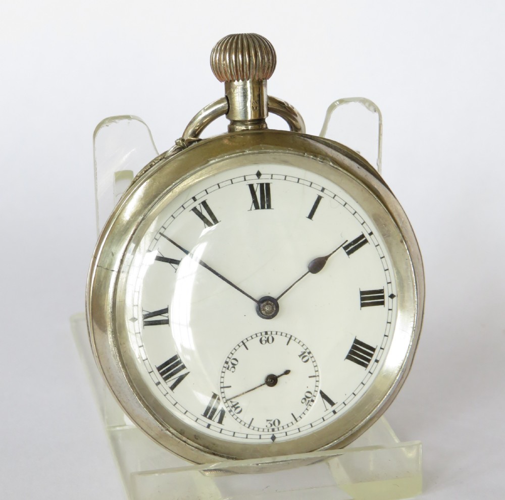 Antique 1919 Swiss silver pocket watch View II