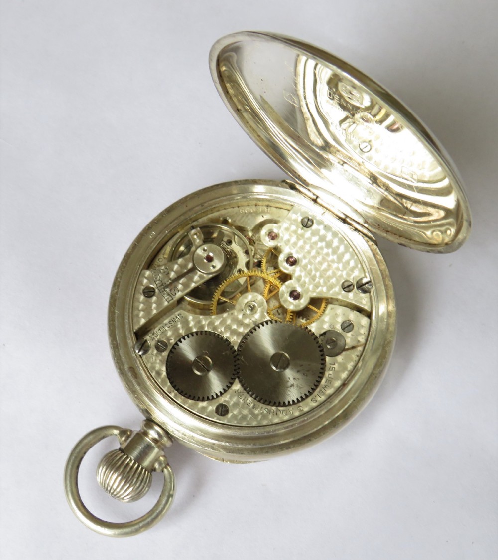 1930s silver Cyma pocket watch View III
