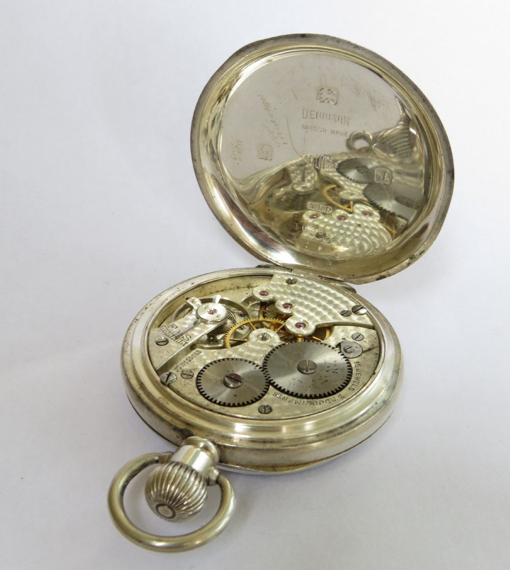 1930s silver Cyma pocket watch View IV