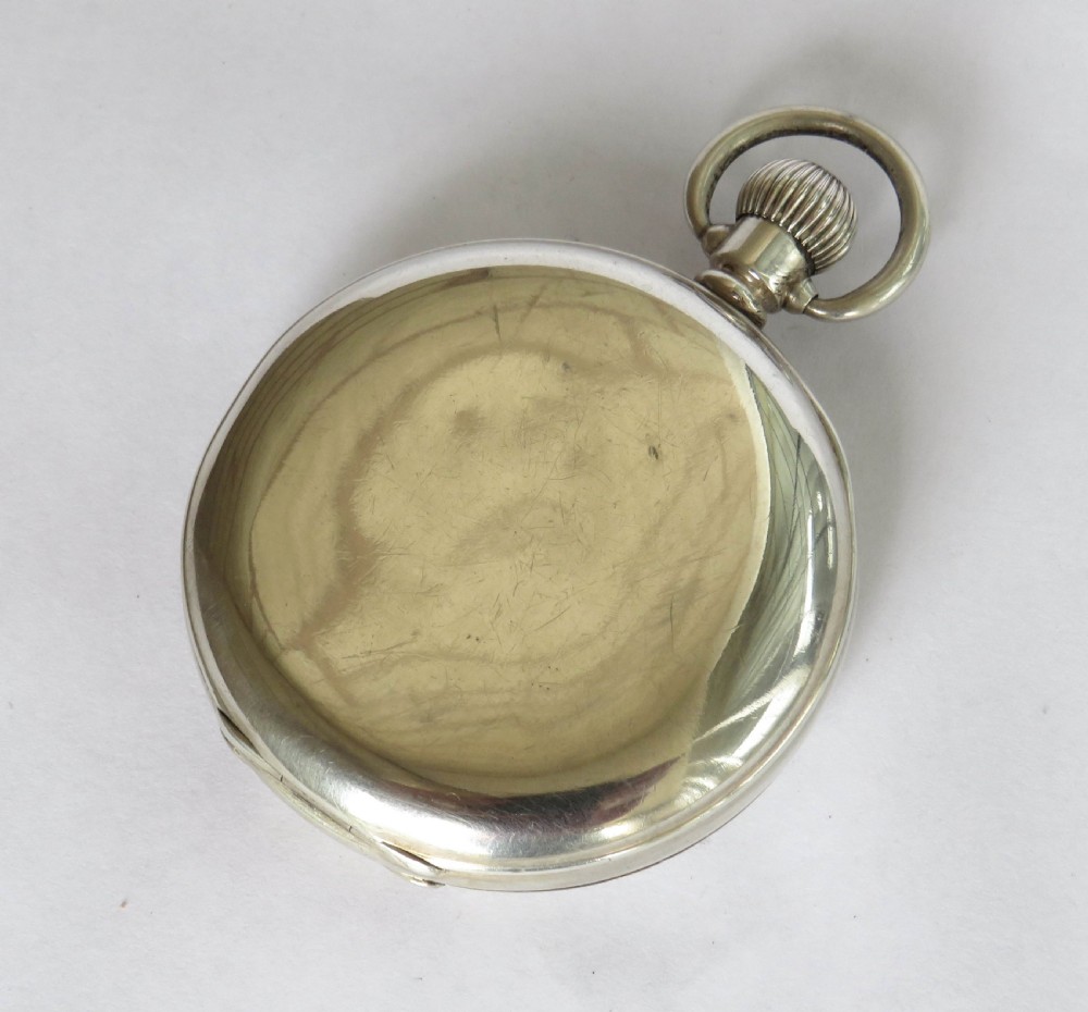 1930s silver Cyma pocket watch View V
