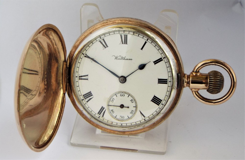 Antique Waltham full hunter pocket watch, 1913.