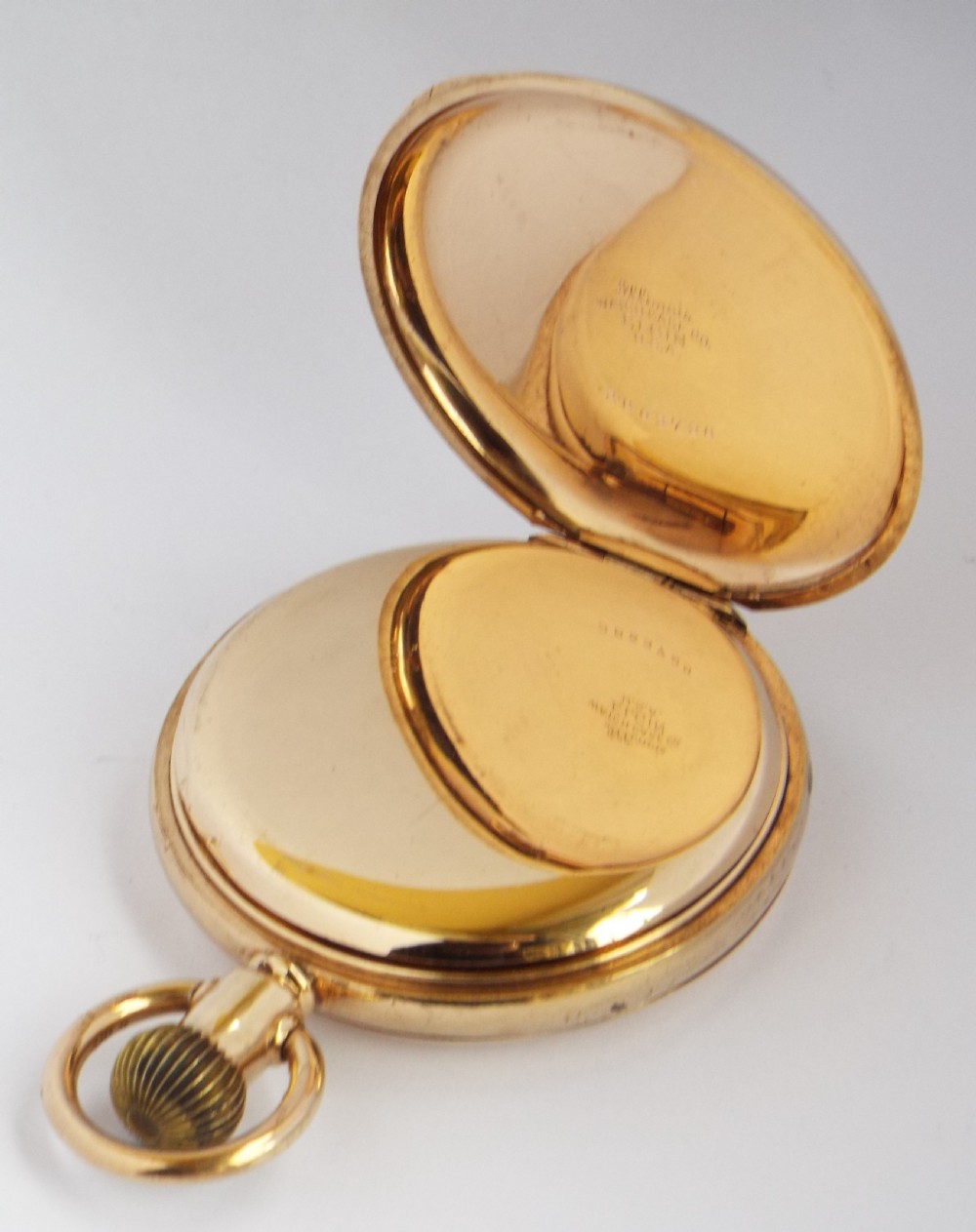Antique Waltham full hunter pocket watch, 1913. View IV
