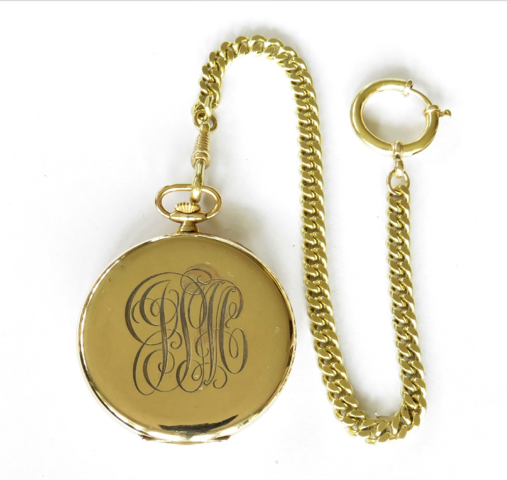 A 1930s Tempo pocket watch & chain. View III
