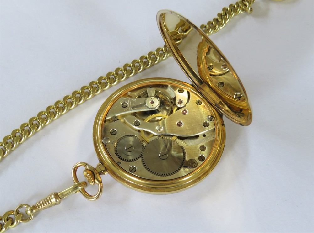 A 1930s Tempo pocket watch & chain. View IV