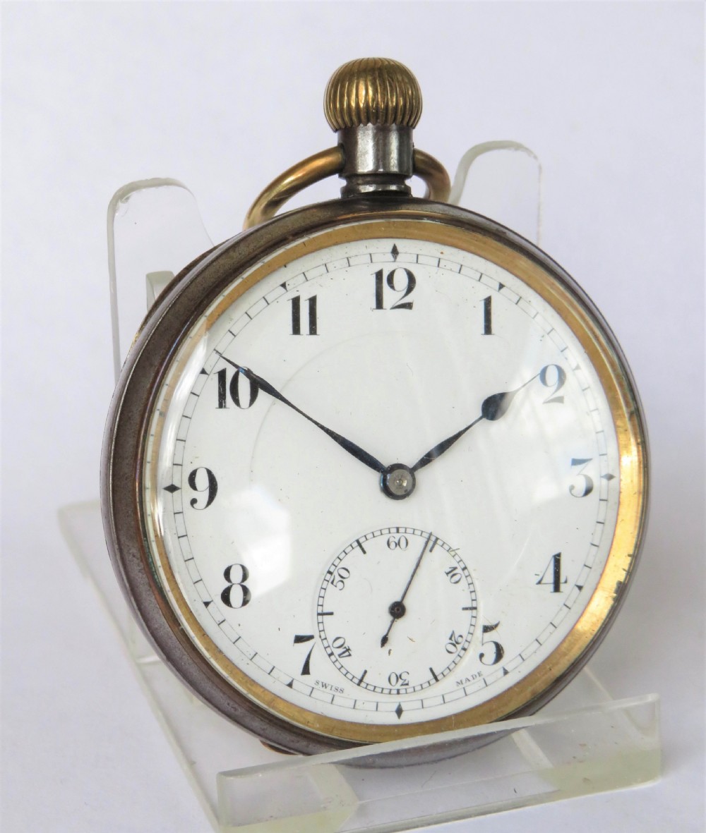 Antique gun metal Doxa pocket watch View II