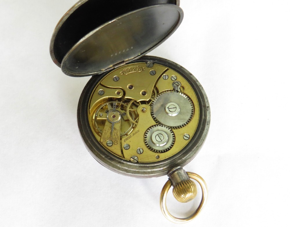 Antique gun metal Doxa pocket watch View IV